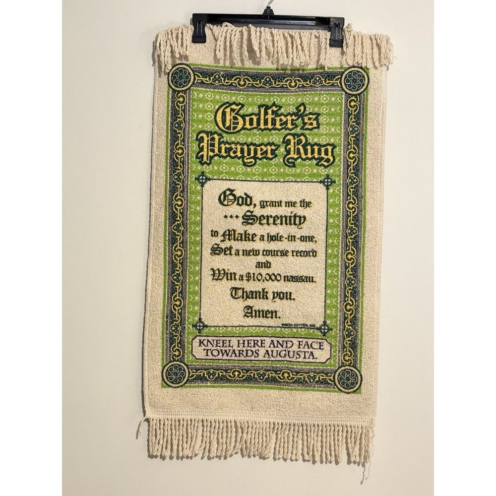 Golfer's‎ Prayer Rug 19"x31" Golf Gift Man Cave Irish Blessing Masters Augusta